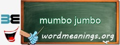 WordMeaning blackboard for mumbo jumbo